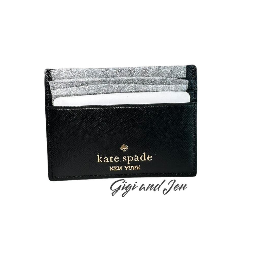 Kate Spade Madison Small Slim Card Holder in black